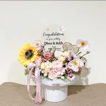 Bloom Box Akrilik Ucapan Wedding Cipete